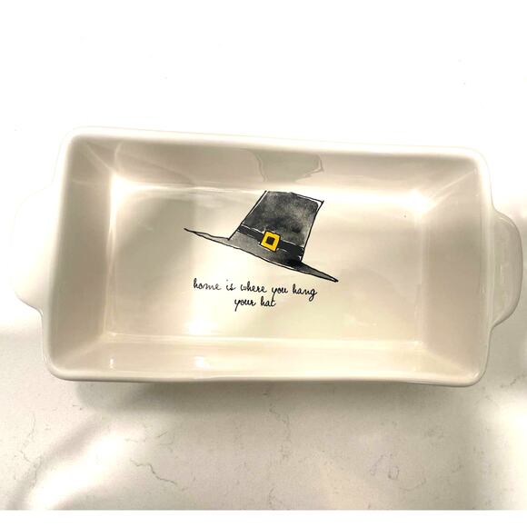 NWT RAE DUNN Baking Loaf Pan Dish Thanksgiving Pilgrim Fall Hat dec-2018 - Picture 5 of 6